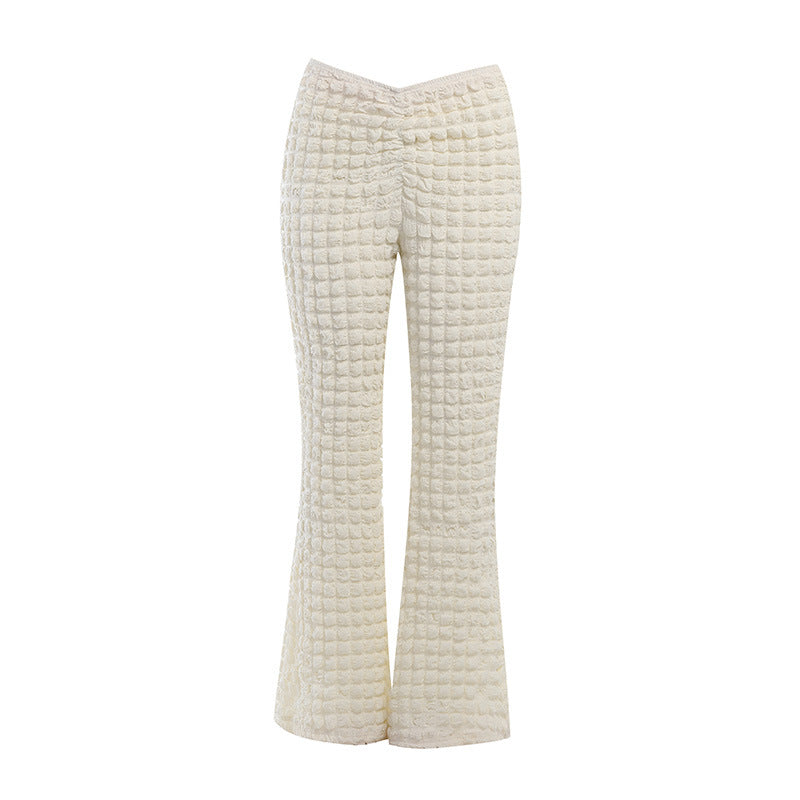 Jacquard Knitted Casual Pants with Micro Speaker
