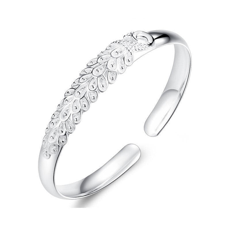 Silver Plated Peacock Fashion Bracelet for Women