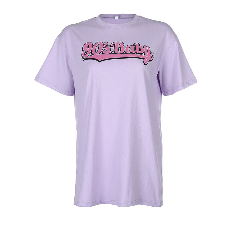 2020 Fashion Loose Long Women's T-shirt with Prints