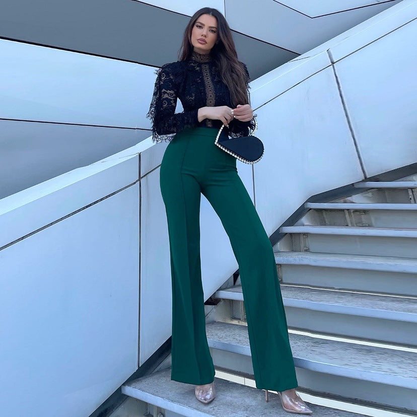 Slim Flared Trousers for Women - European Fashion Style