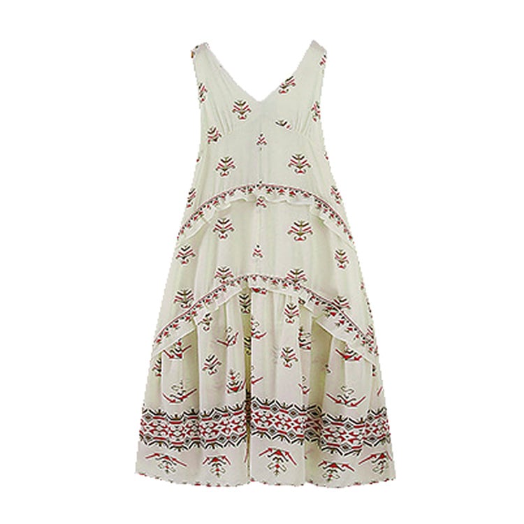 Bohemian V-neck Loose-fitting High-waisted Dress