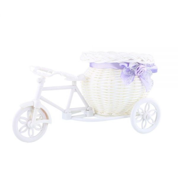 Wicker Bicycle and Tricycle Home Decor Flower Basket