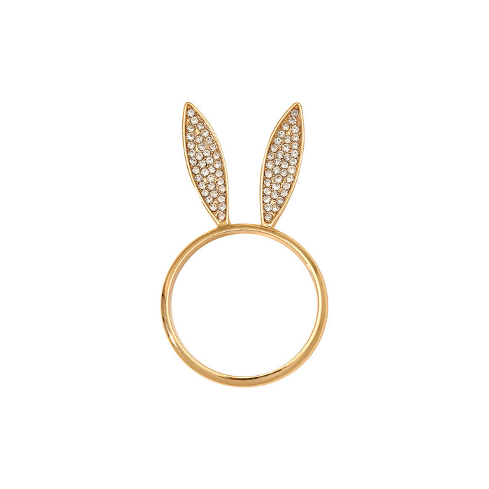 Fashionable Alloy Rabbit Head Ring