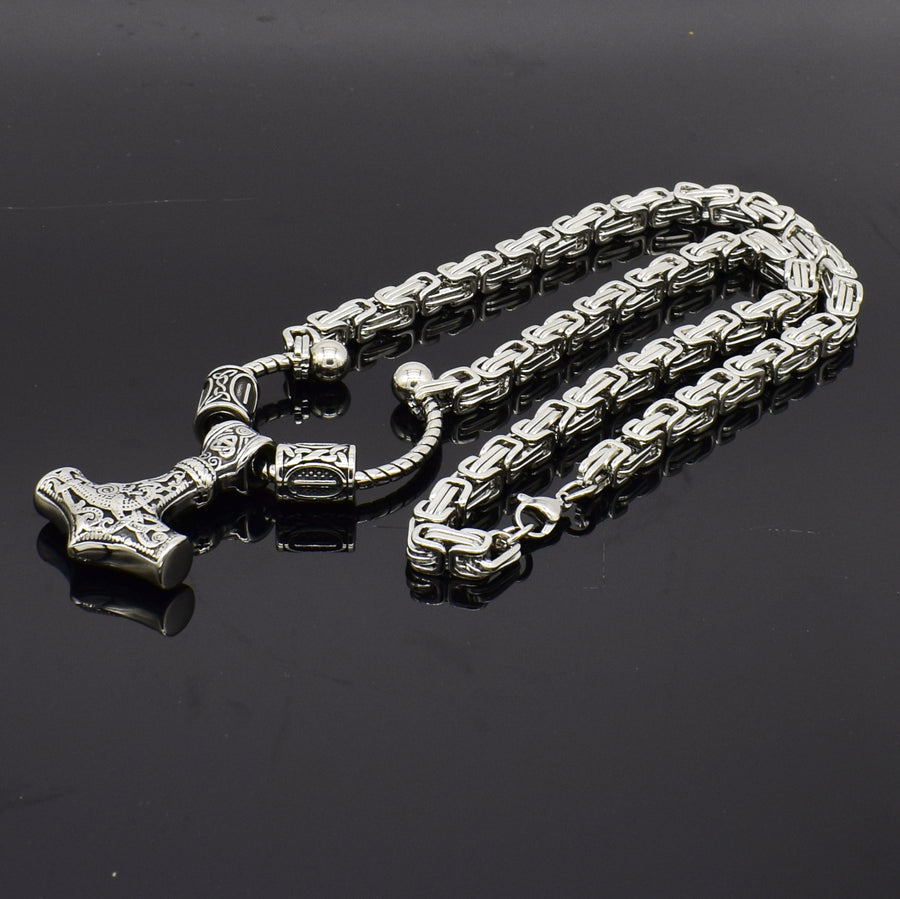 Nordic Viking Totem Necklace in Stainless Steel
