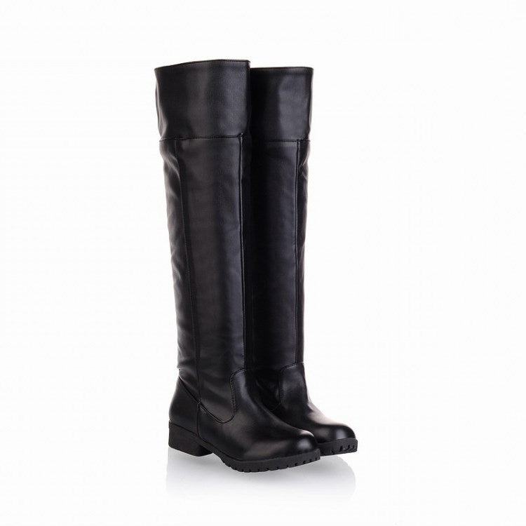 Low-Heel Square Boots for Women