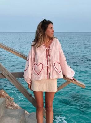 Amalie Blouse with Bowtie and Heart Decoration (One Piece)