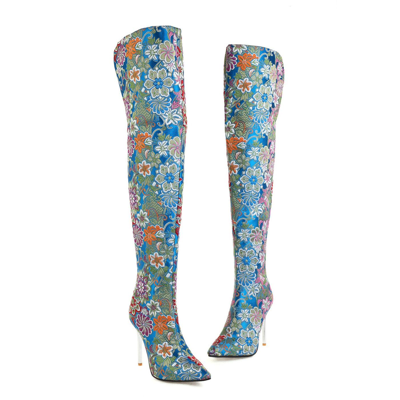Embroidered Over-the-Knee Stiletto Boots for Autumn/Winter
