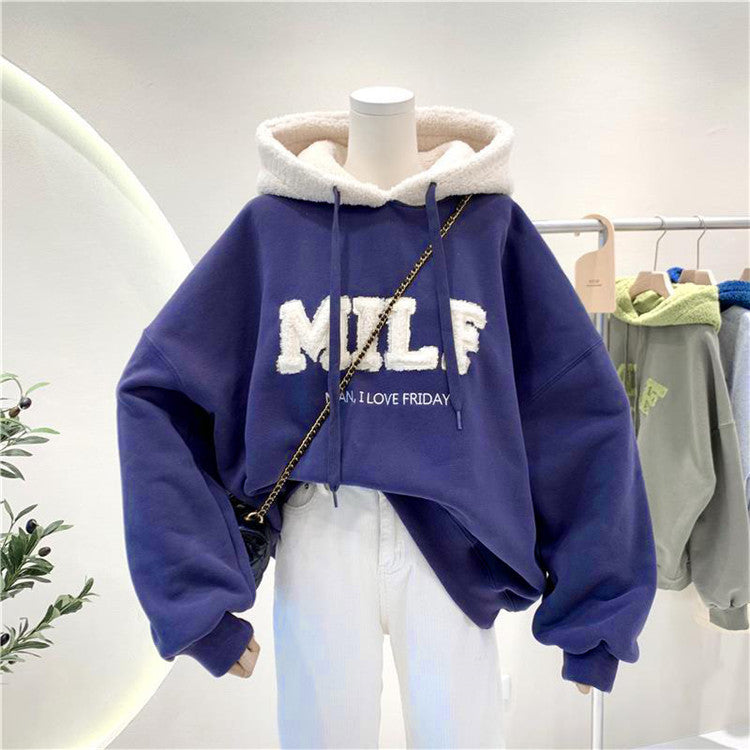 Dicker Winterkapuzenpullover für Damen - Anti-Pilling Samt