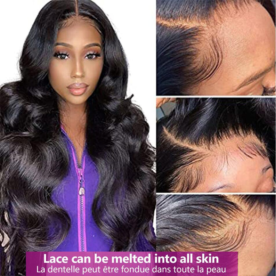 Women's Black Long Curly Wig with Medium Part