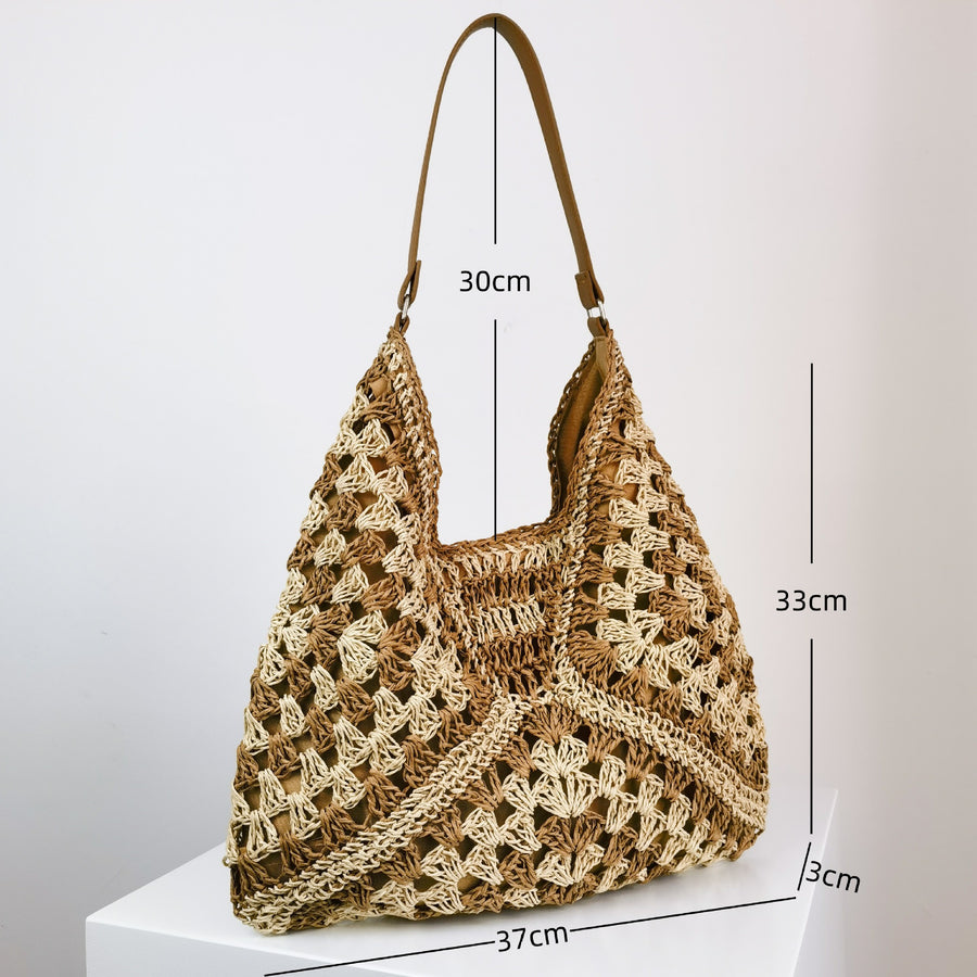 Women's Retro Handmade Woven Straw Shoulder Bag