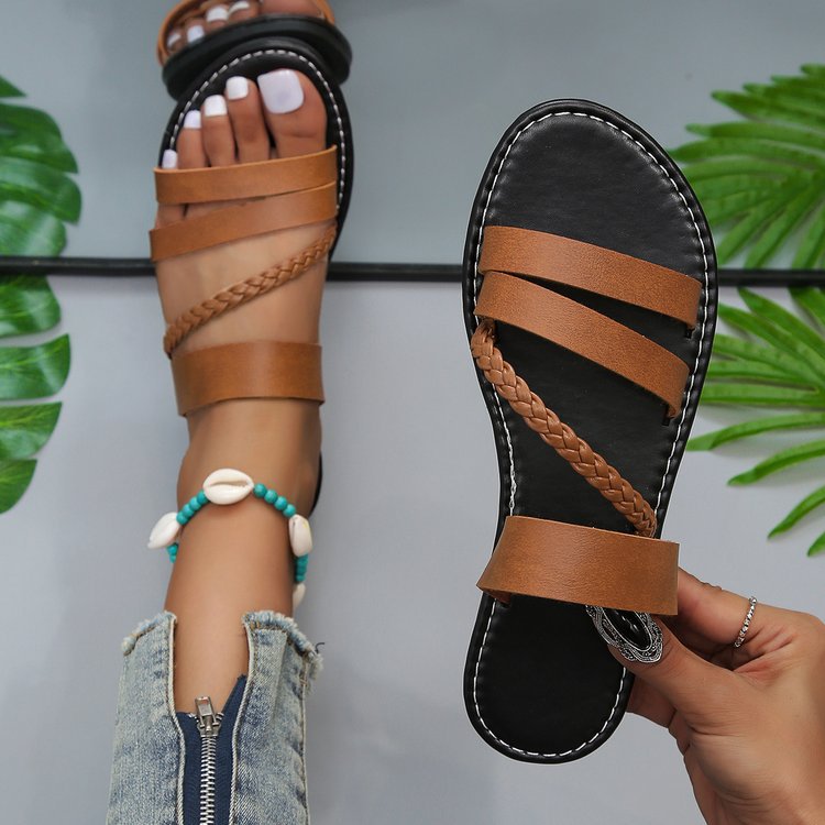 Women's Braided Toggle Slippers for Indoor and Outdoor