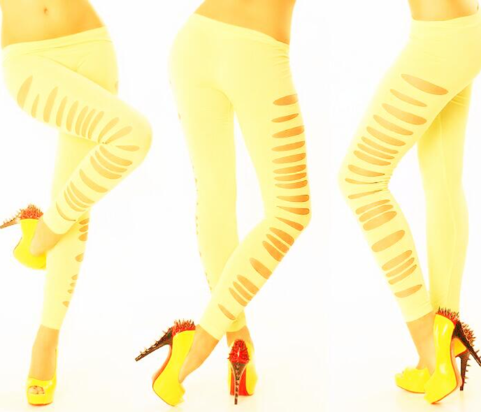 Nine-Point Leggings with Side Cutouts
