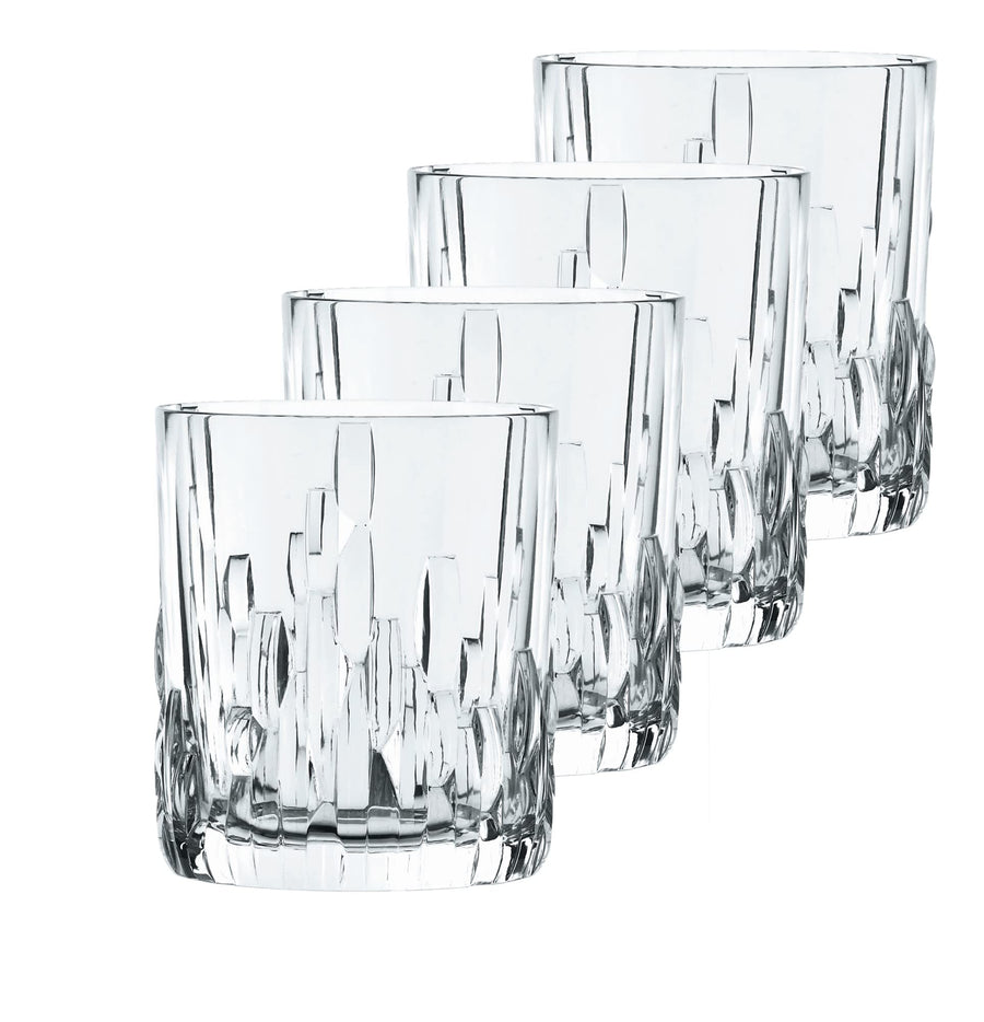 Nachtmann Shu Fa series Whiskey Tumbler Set of 4 Clear Crystal Glass 4-Inch Tumbler for Scotch Cocktail Liquor or Bourbon 11-Ounce dishwasher safe