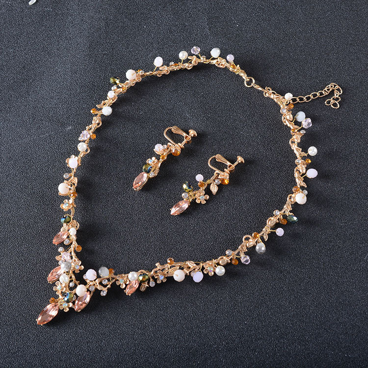 Trendy Imitation Pearl Necklace Set for Brides