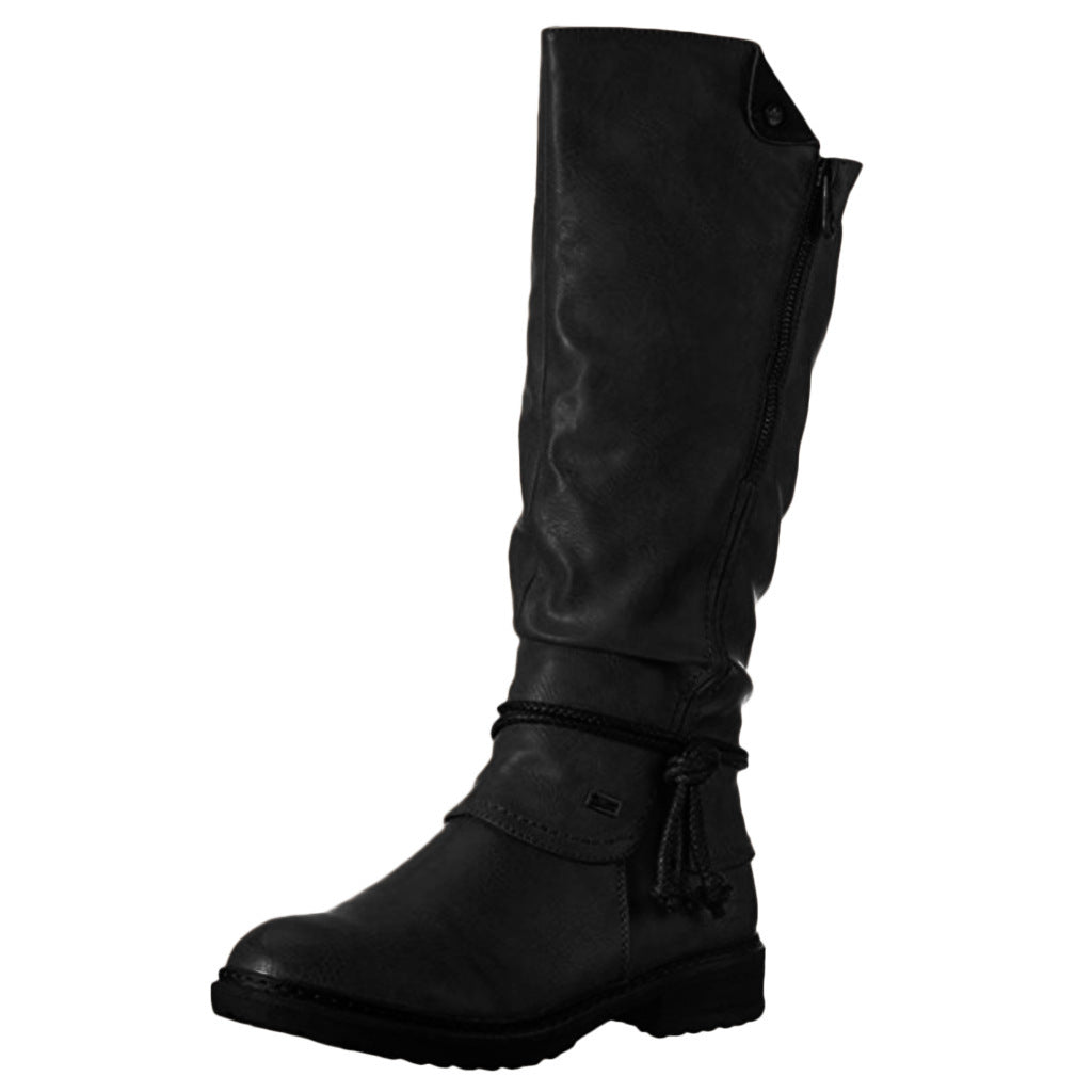 Plus Size Low Heel Round Head Women's High Boots