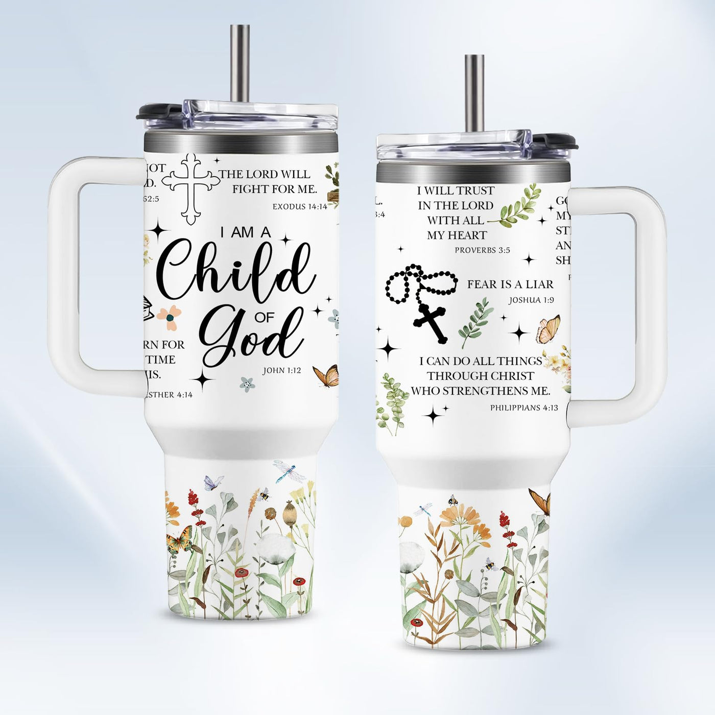 HYMONA Christian Gifts for Women Faith Tumblers for Women - Christian Coffee Tumbler 40Oz I Am A Child of God Gifts Cup Religious Gifts for Women Biblical Gifts for Women Spiritual Gifts for Women