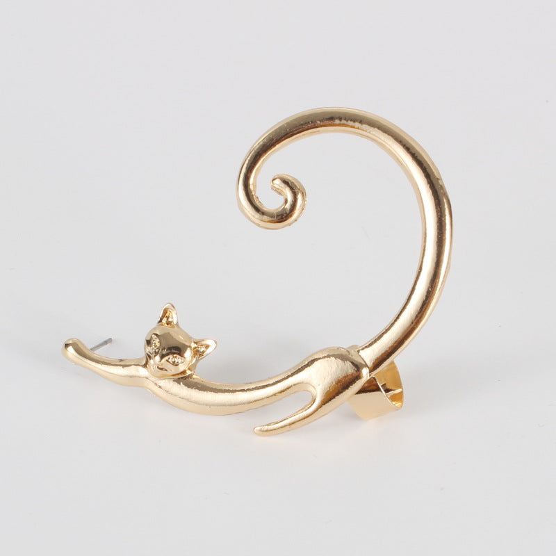 Cute Cartoon Cat Ear Studs and Earrings with Simple Design