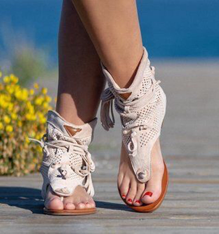 Comfortable Flat Frosted Fringe Sandals