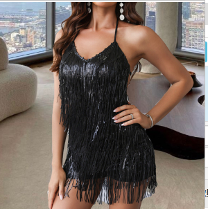 Modern Fringe & Shine Romper/Casual Nightclub Jumpsuit (One Piece)