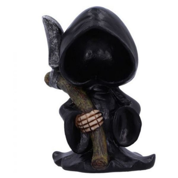 Black Standing Scythe Death God Resin Home Decor Ornament