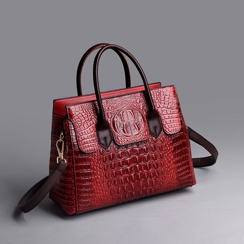 Crocodile Pattern Women's Handbag - European Style