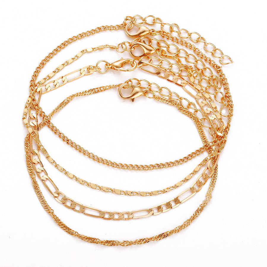 Fashion Alloy Anklet Set for Women - Three Pieces