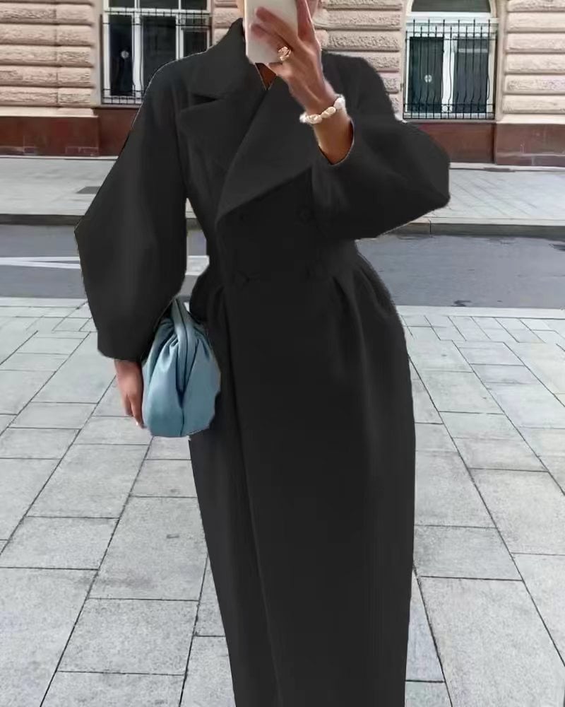 Vintage Court Laternenärmel Große Reversjacke