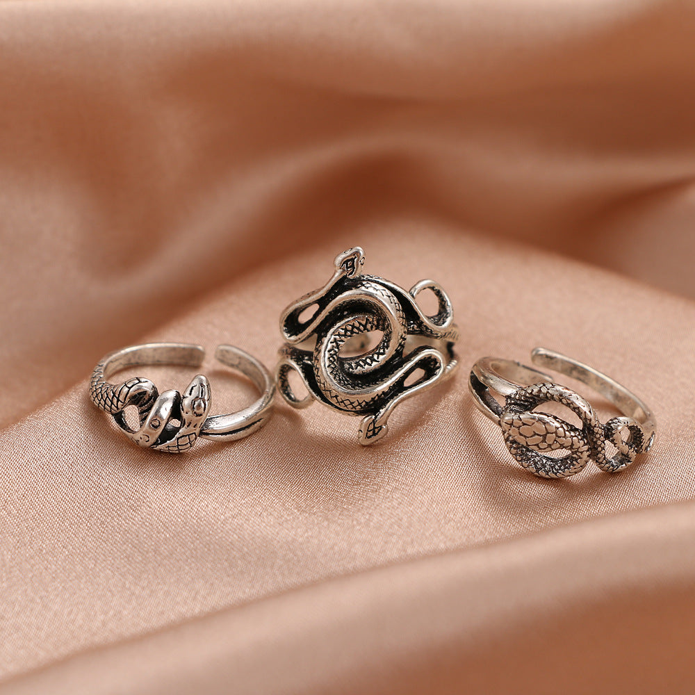 Exaggerated Retro Snake Personalized Statement Ring