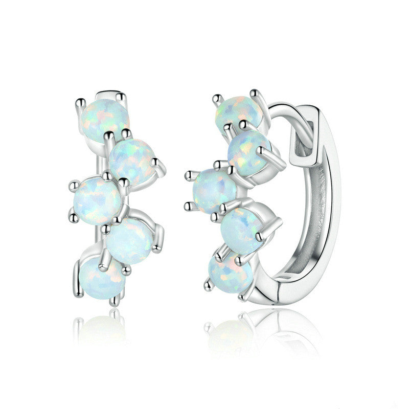 S925 Silber Traumhafte Blasen-Ohrringe mit buntem Opal
