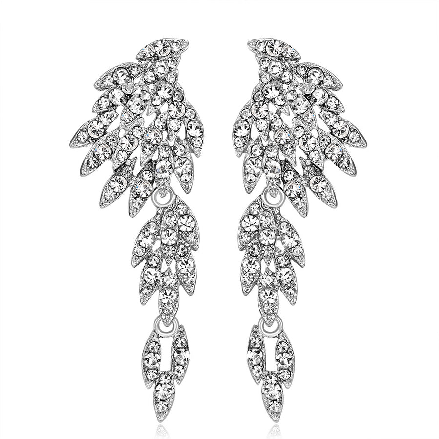 Fashionable Long Tassel Earrings with Rhinestones
