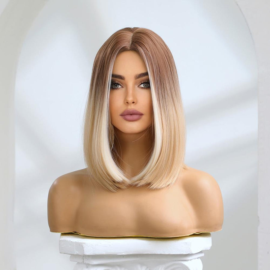Ombre Platinum Highlights Center Part Headgear