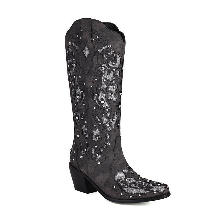 Embroidered Western Cowboy Boots for Women (Sizes 34-46)