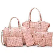 Trendy Faux Leather Tote, Shoulder Bag & Clutch Set