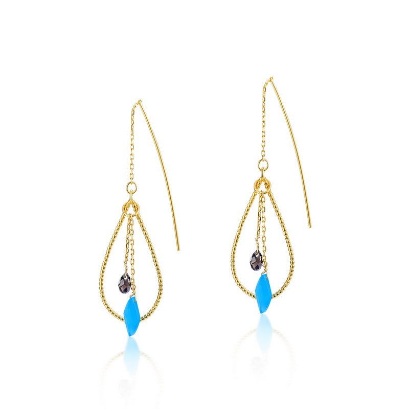 Geometric Light Blue Earrings - Unique Statement Style