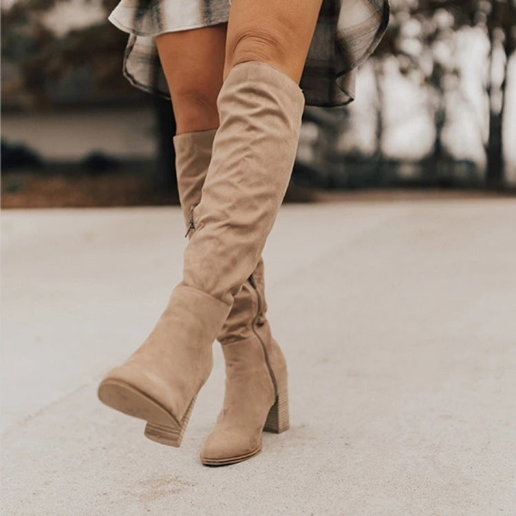 Over-the-Knee Boots with Side Zip Closure