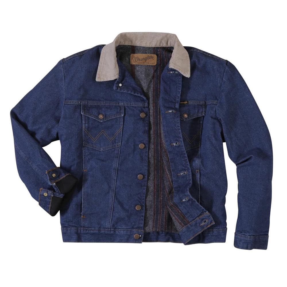 Western Style Lined Denim Jacket Denim/Blanket 42