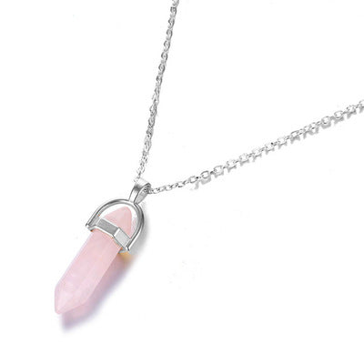 Hexagonal Stone Pendant Necklace for Women (Fashion)