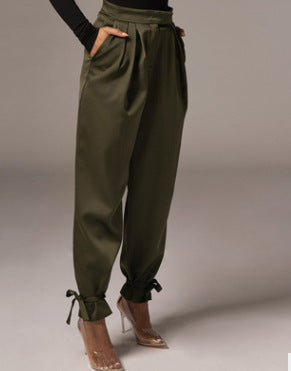 Women's High-Waisted Trousers with Slim Fit