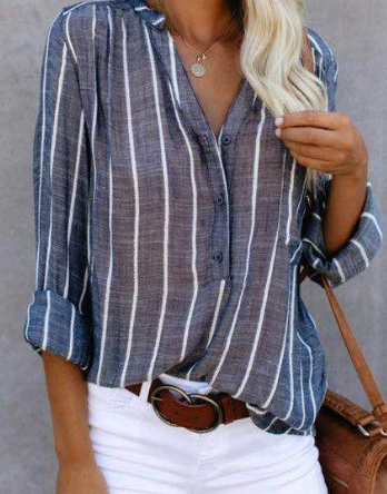 Margo Shirt - Stylish Printed Striped Women's Blouse