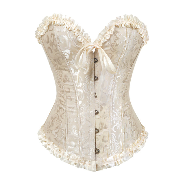 Floral Lace Bustier Vintage Corset for Women Plus Size